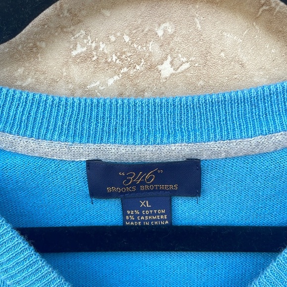 Brooks Brothers 346 Men’s Sweater Pullover Long Sleeve Cotton Cashmere Size XL - Picture 5 of 13